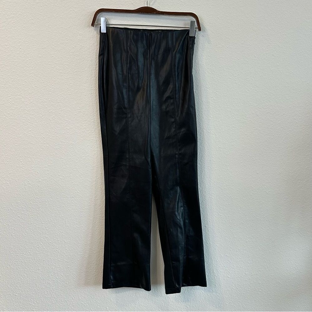 Lulu’s Crop Mini Flare High Waist Faux Leather Pants 219
